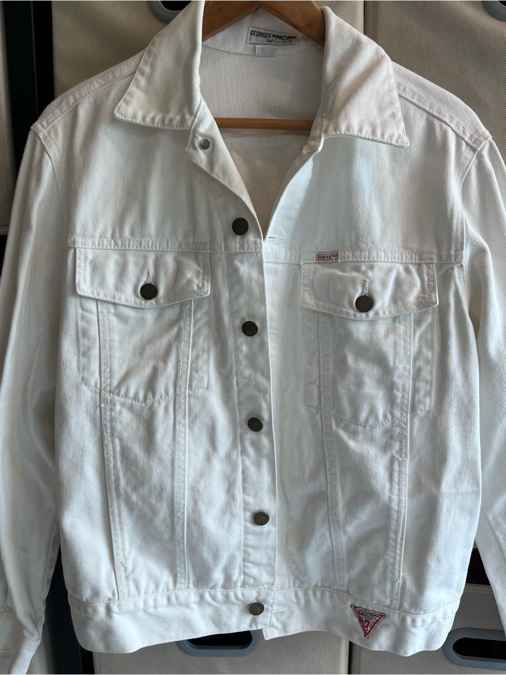 Vintage Guess White Denim Jean Jacket 90’s